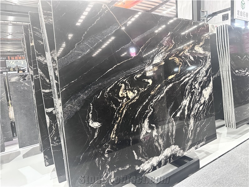 Custom Cosmic Gold Granite Slabs
