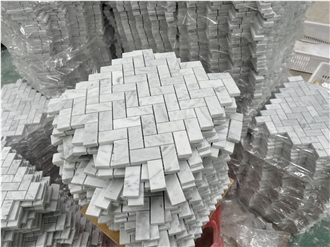 Custom Italy Bianco Carrara Marble Mosaic Tiles