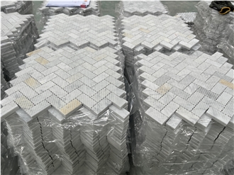 Custom Italy Bianco Carrara Marble Mosaic Tiles