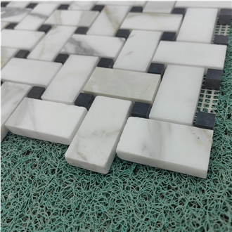 Fish Maw Gold Mosaic Calacatta Gold Marble Mosaic Tiles