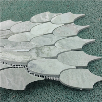 Fish Shaped Green Marble Mosaic Tiles