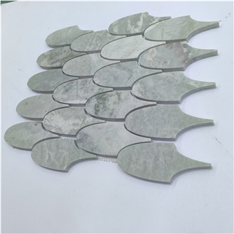 Fish Shaped Green Marble Mosaic Tiles