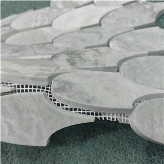 Fish Shaped Green Marble Mosaic Tiles