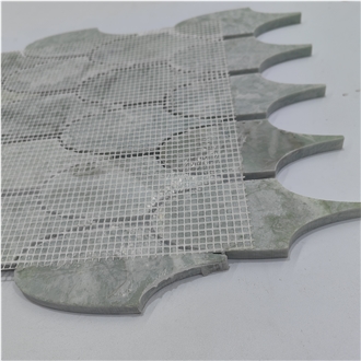 Fish Shaped Green Marble Mosaic Tiles
