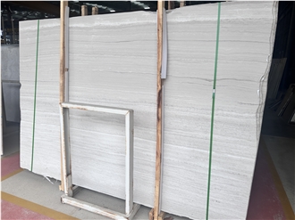 Guizhou White Wooden Marble Slabs With Three Levels