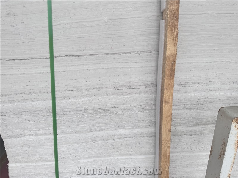 Guizhou White Wooden Marble Slabs With Three Levels