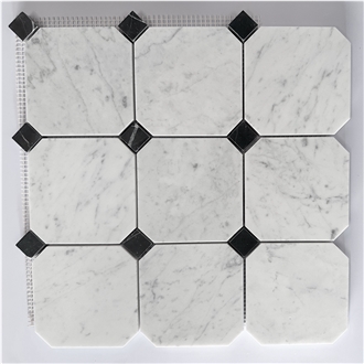 High Quality Bianco Carrara White Marble Wall Mosaic Tiles