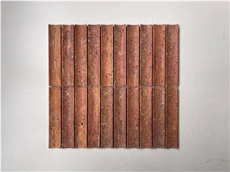 Iran Red Travertine Mosaic Tiles For Bathroom Decor