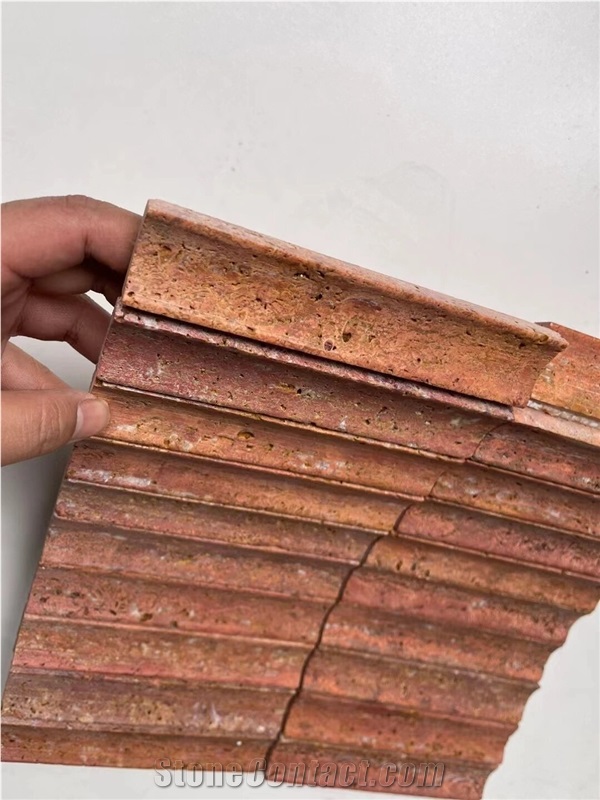 Iran Red Travertine Mosaic Tiles For Bathroom Decor
