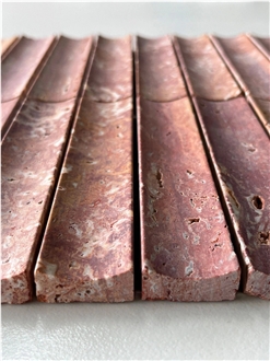 Iran Red Travertine Mosaic Tiles For Bathroom Decor