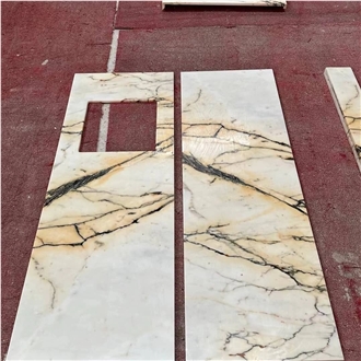 Italian Calacatta Paonazzo Marble Kitchen Island Countertops
