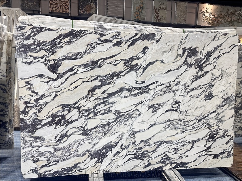 Italian Luxury Custom Polished Calacatta Viola Marble Slabs