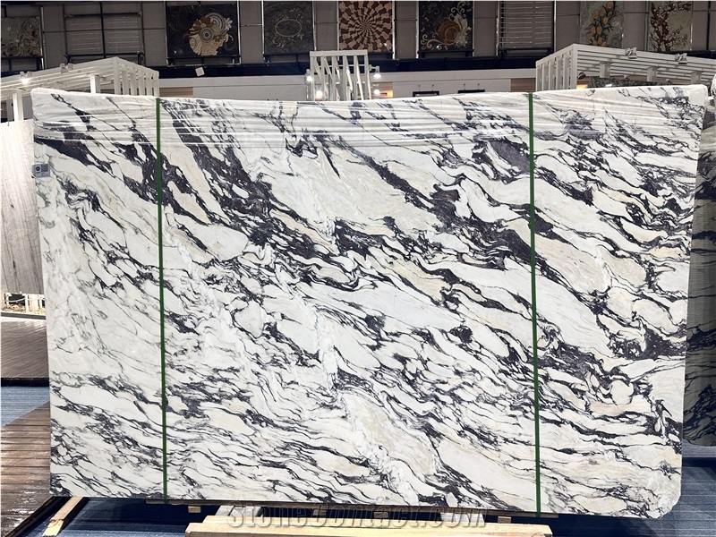 Italian Luxury Custom Polished Calacatta Viola Marble Slabs