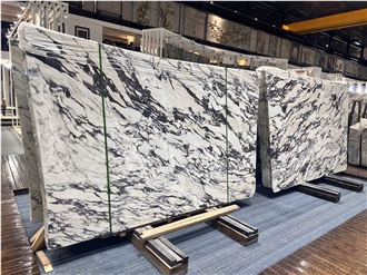 Italian Luxury Custom Polished Calacatta Viola Marble Slabs