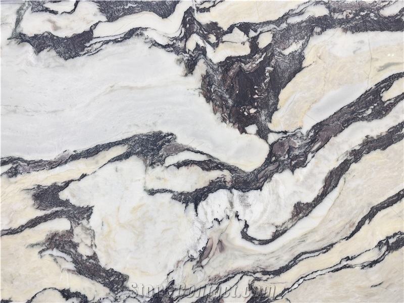 Italian Luxury Custom Polished Calacatta Viola Marble Slabs