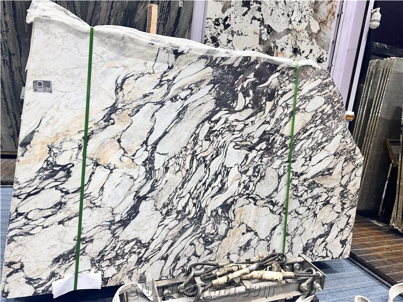 Italian Luxury Custom Polished Calacatta Viola Marble Slabs