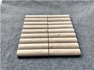 Ivory Travertine 3D Flute Mosaic Wall Tile Mosaic Tiles