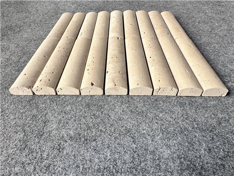 Ivory Travertine 3D Flute Mosaic Wall Tile Mosaic Tiles