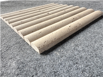 Ivory Travertine 3D Flute Mosaic Wall Tile Mosaic Tiles