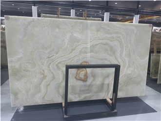 Natural Stone Iran Green Onyx Slabs For Wall