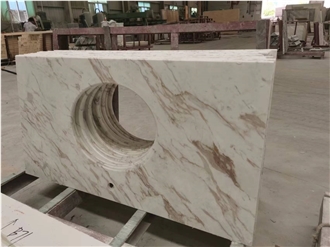 Natural Stone Volakas Marble Bathroom Vanity Tops