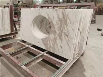 Natural Stone Volakas Marble Bathroom Vanity Tops