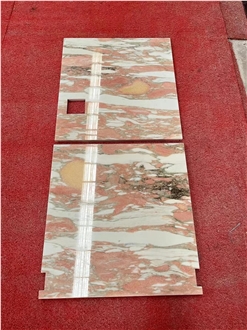 Pink Norwegian Rosa Marble Prefab Bathroom Vanity Tops