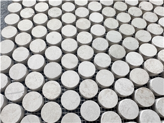 Round Shape Beige Travetine Bathroom Mosaic Tiles Round Shape Beige Travetine Bathroom Mosaic Tiles