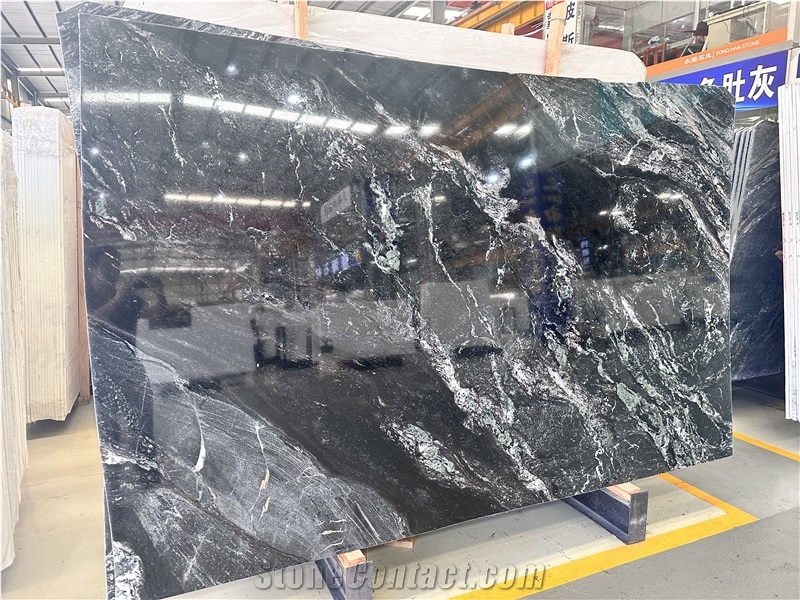 Swirl Sea Forest Black Quartzite Slabs