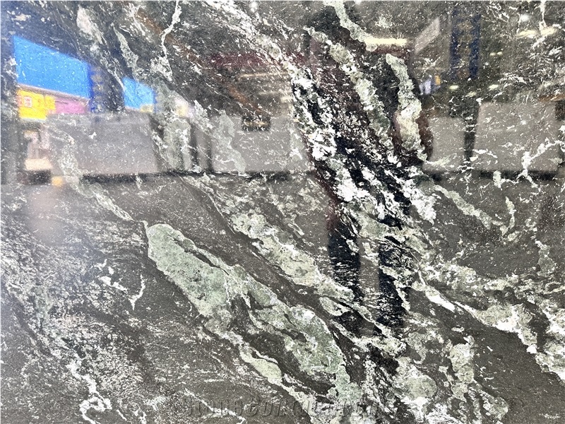 Swirl Sea Forest Black Quartzite Slabs