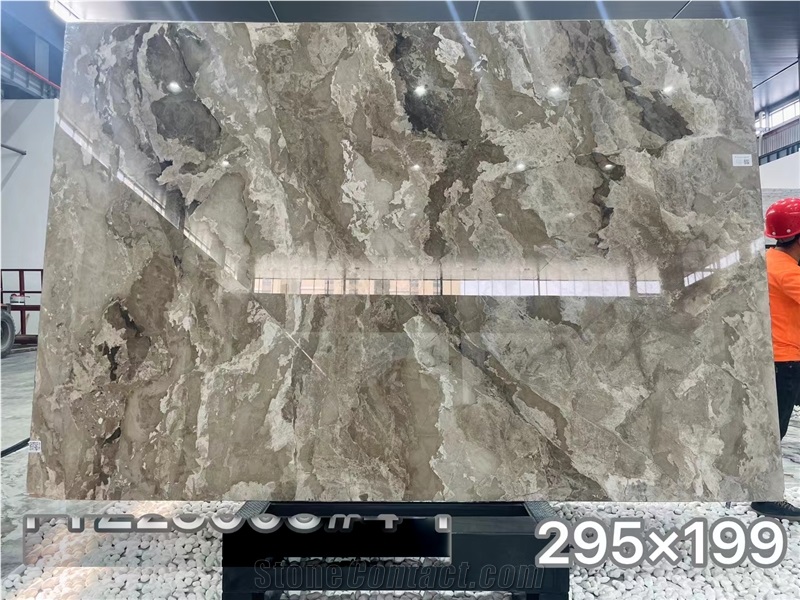 Van Gogh Brown Marble Natural Stone Slab For Flooring Tiles