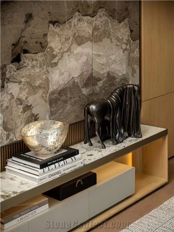 Van Gogh Brown Marble Natural Stone Slab For Flooring Tiles