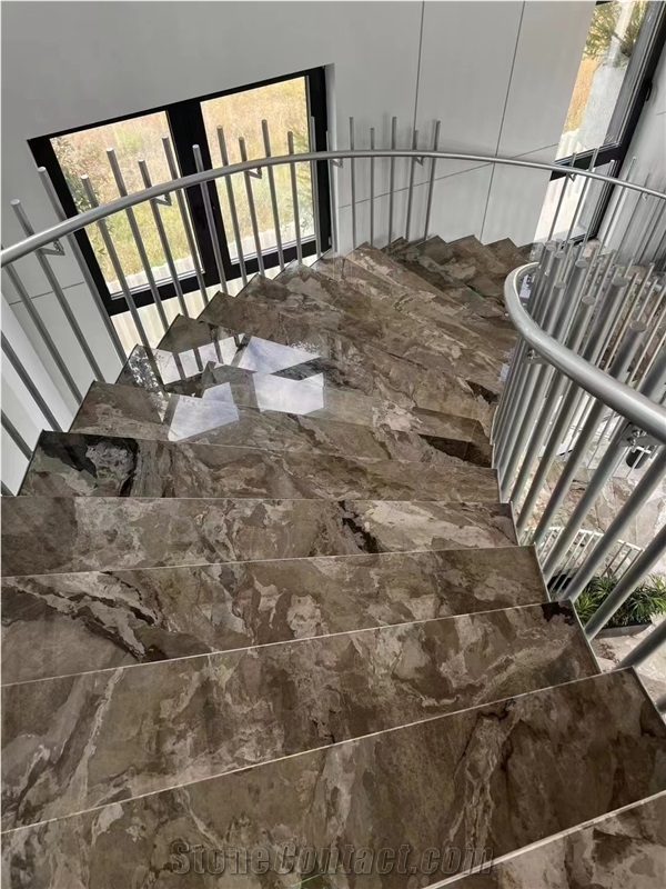Van Gogh Brown Marble Natural Stone Slab For Flooring Tiles