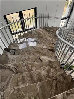 Van Gogh Brown Marble Natural Stone Slab For Flooring Tiles