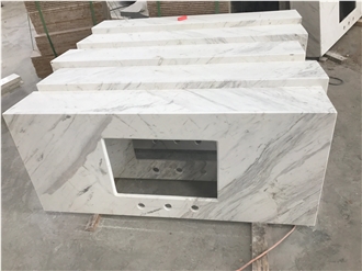 Volakas Marble Bathroom Vanity Tops For Commercial Project Volakas Marble Bathroom Vanity Tops For Commercial Project