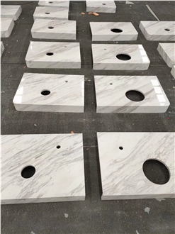 Volakas Marble Bathroom Vanity Tops For Commercial Project