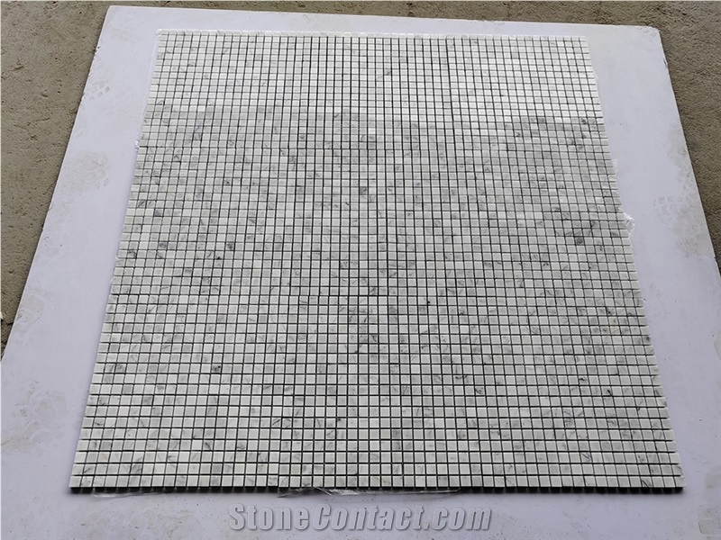 White Carrara Backsplash Mosaic