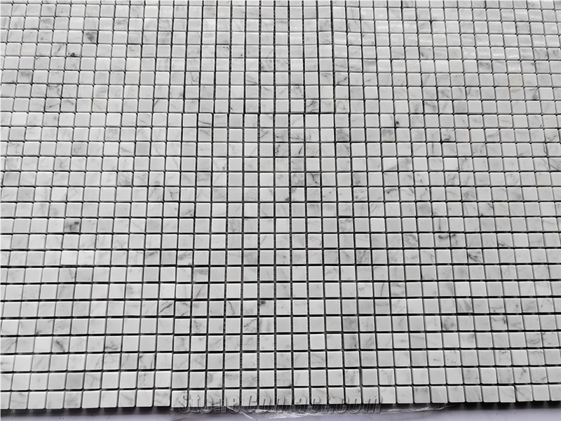 White Carrara Backsplash Mosaic