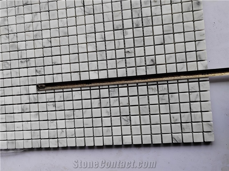 White Carrara Backsplash Mosaic
