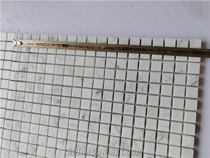 White Carrara Backsplash Mosaic