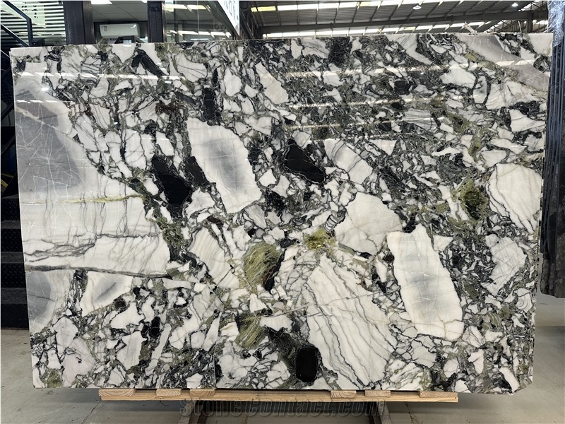 China Ice Jade Green Original Polished Marble Slabs