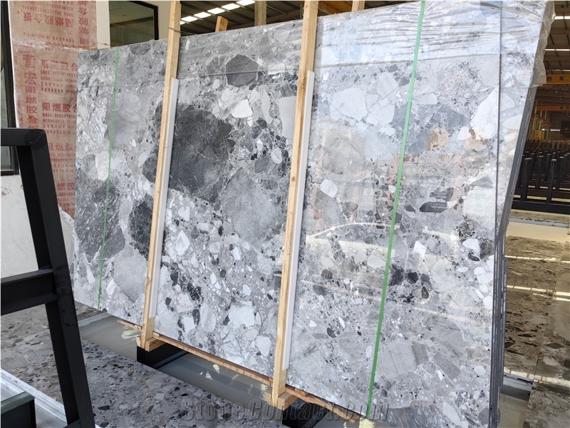 China Panda Grey Natural Marble Stone Slabs Floor Tile