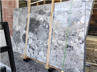 China Panda Grey Natural Marble Stone Slabs Floor Tile