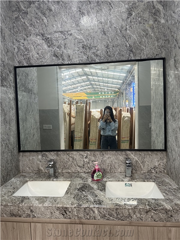 Morocco Teferi Grey Natural Marble Slabs, Tiles