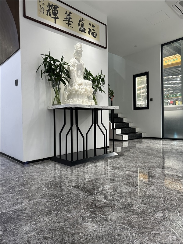Morocco Teferi Grey Natural Marble Slabs, Tiles