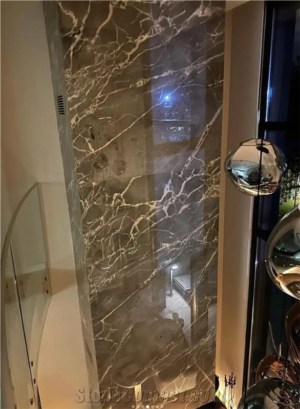 MCD Caramel Grey Marble Fireplace Surround