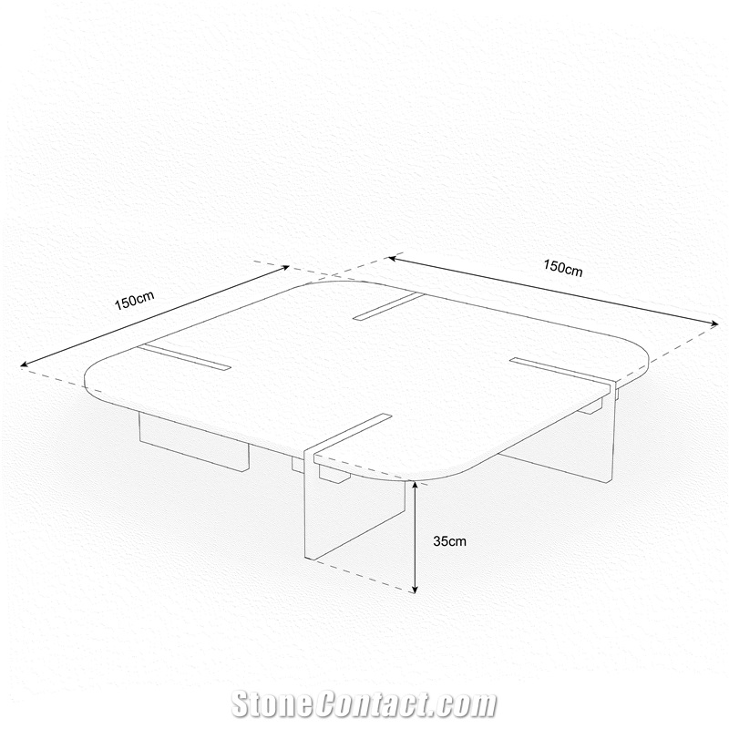 Alyattes - Volakas Marble & Light Walnut Coffee Table