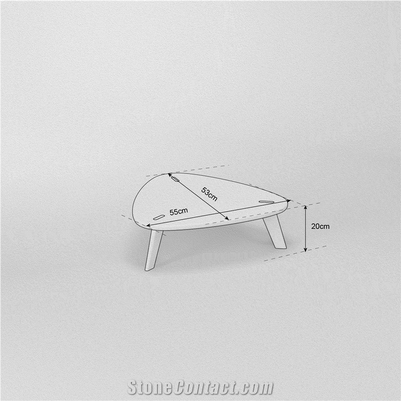 TRISEME 20 Crete Silver Marble & Walnut Coffee Table