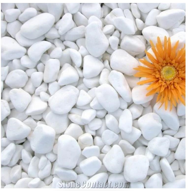 Pure White Marble Tumbled Pebble Stone