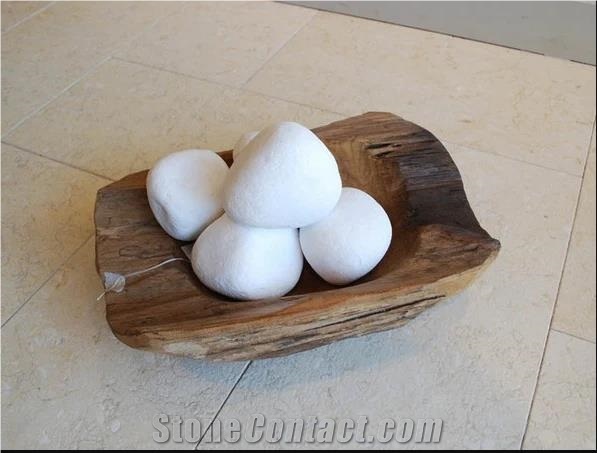 Pure White Marble Tumbled Pebble Stone